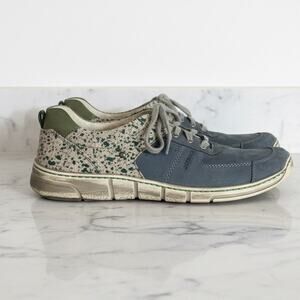 Kacper Leather Upper Blue Green Splatter Lace Up Comfort Shoes Men’s EU 42